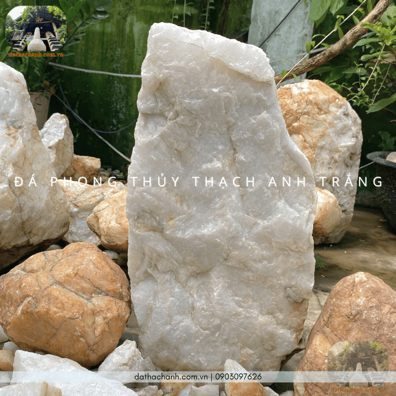 Đá phong thuỷ thạch anh trắng kích hoạt năng lượng, hóa giải trạch khí xấu 50 đá phong thủy thạch anh trắng