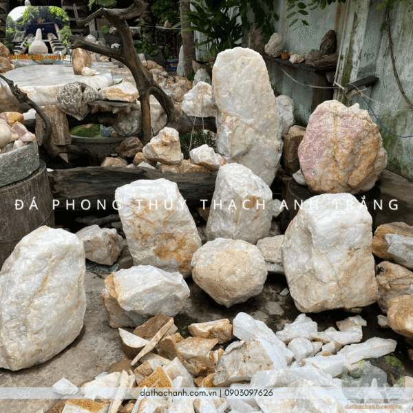đá phong thủy thạch anh trắng