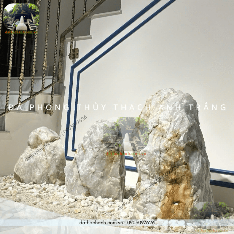 Đá phong thuỷ thạch anh trắng kích hoạt năng lượng, hóa giải trạch khí xấu 51 đá phong thủy thạch anh trắng