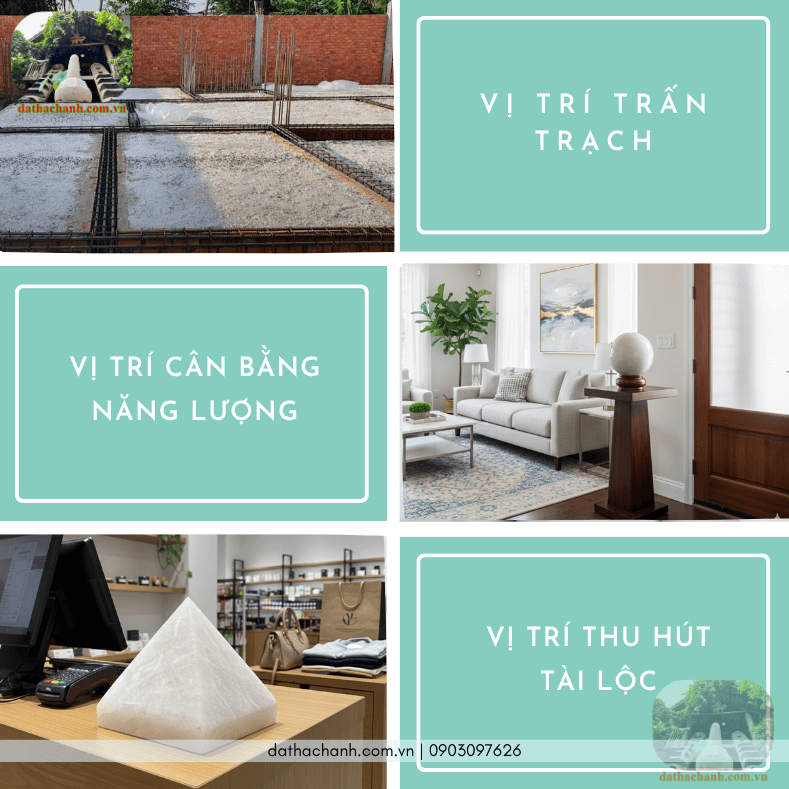 Đá phong thuỷ thạch anh trắng kích hoạt năng lượng, hóa giải trạch khí xấu 53 đá phong thủy thạch anh trắng