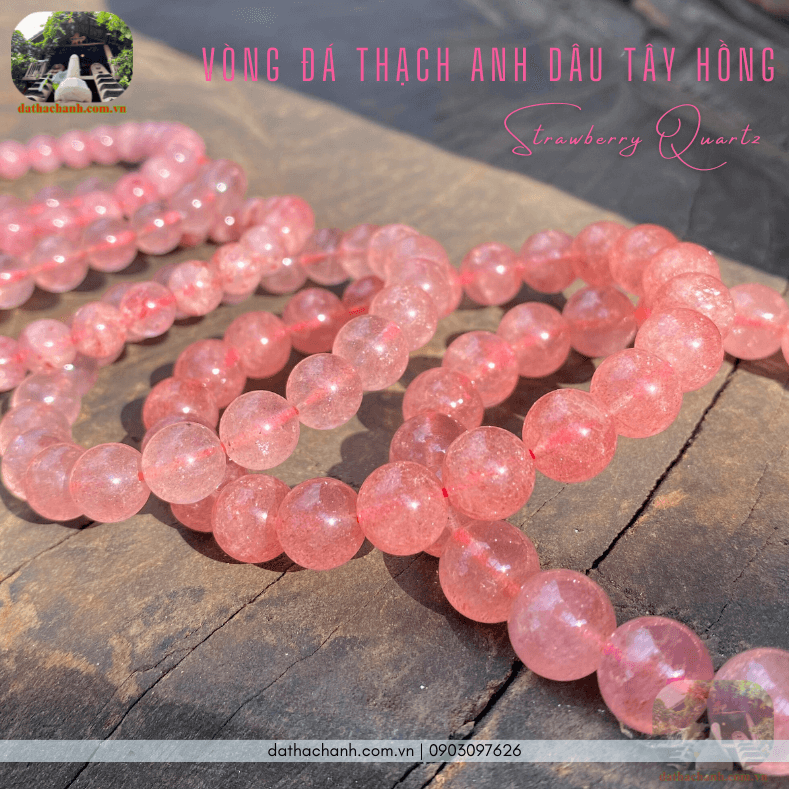 Đá thạch anh dâu tây hồng viên ngọc của hạnh phúc và bình an 28 đá thạch anh dâu tây hồng