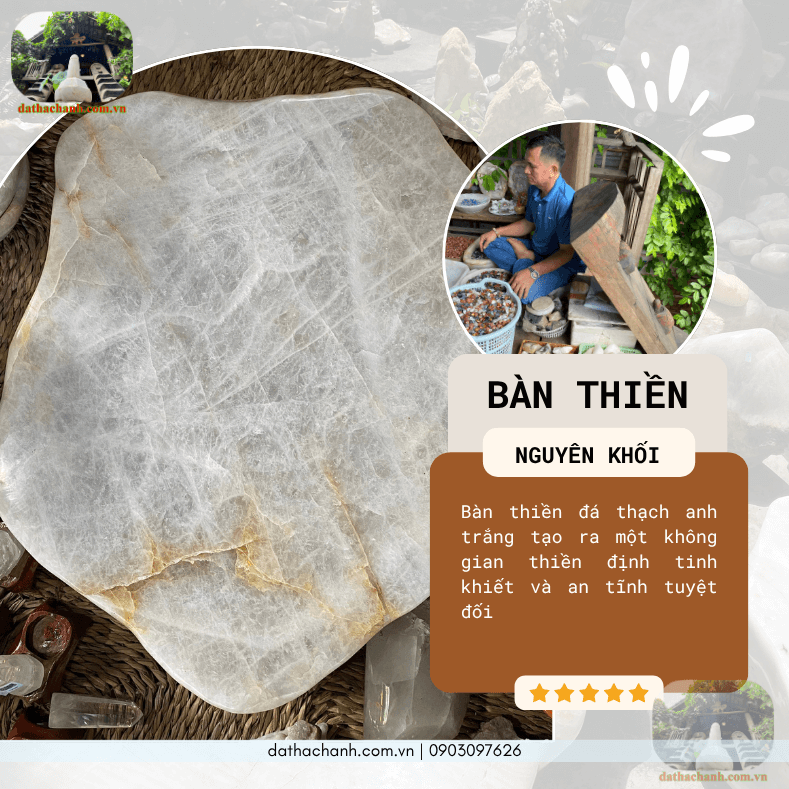 đá thạch anh trắng tự nhiên