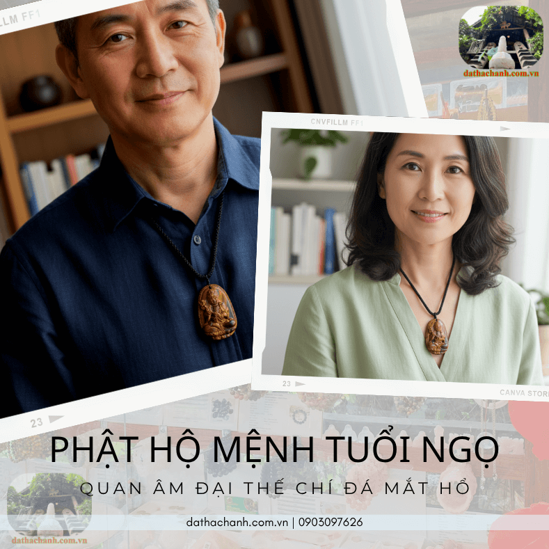 Phật hộ mệnh tuổi Ngọ Quan Âm Đại Thế Chí đá mắt hổ 23 phật hộ mệnh tuổi ngọ