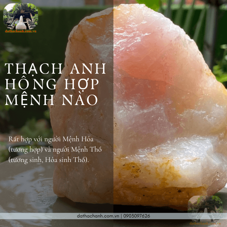 Thạch anh hồng thô trang trí, trấn trạch, hóa giải khí xấu 33 thạch anh hồng thô