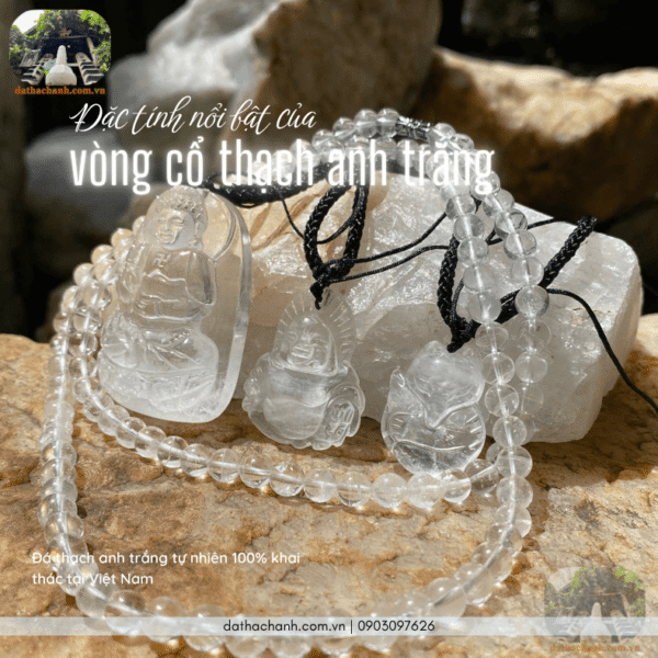 vòng cổ thạch anh trắng