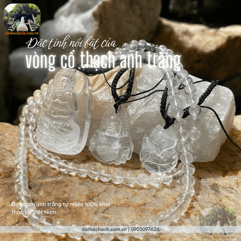 Vòng cổ thạch anh trắng, quà tặng thanh lịch cho phái đẹp 26 vòng cổ thạch anh trắng