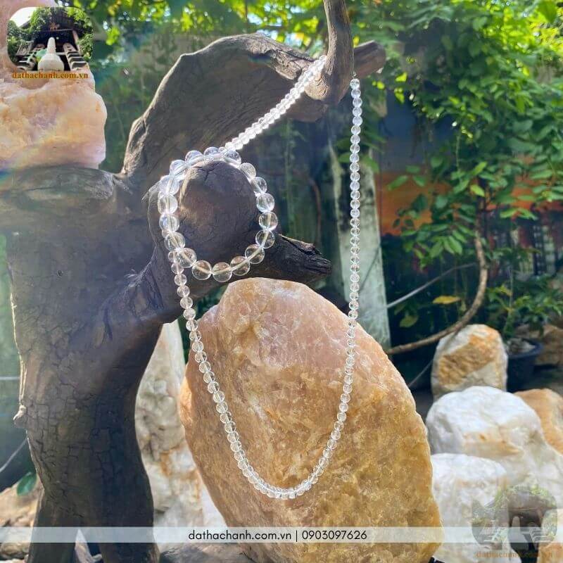 vòng cổ thạch anh trắng