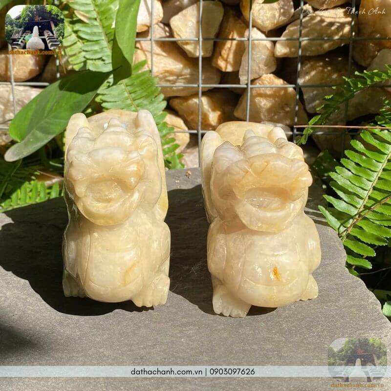 Kỳ lân đá thạch anh tự nhiên nguyên khối 22 Kỳ lân đá thạch anh