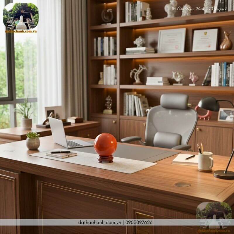 Quả cầu đá ngọc bích đỏ (Jasper) - Kích hoạt tài lộc cho bàn làm việc 36 quả cầu đá ngọc bích đỏ