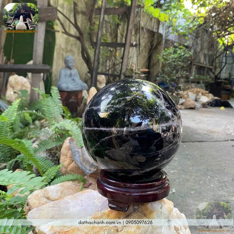Quả cầu thạch anh đen giúp bảo vệ và ổn định khí trường 26 quả cầu thạch anh đen