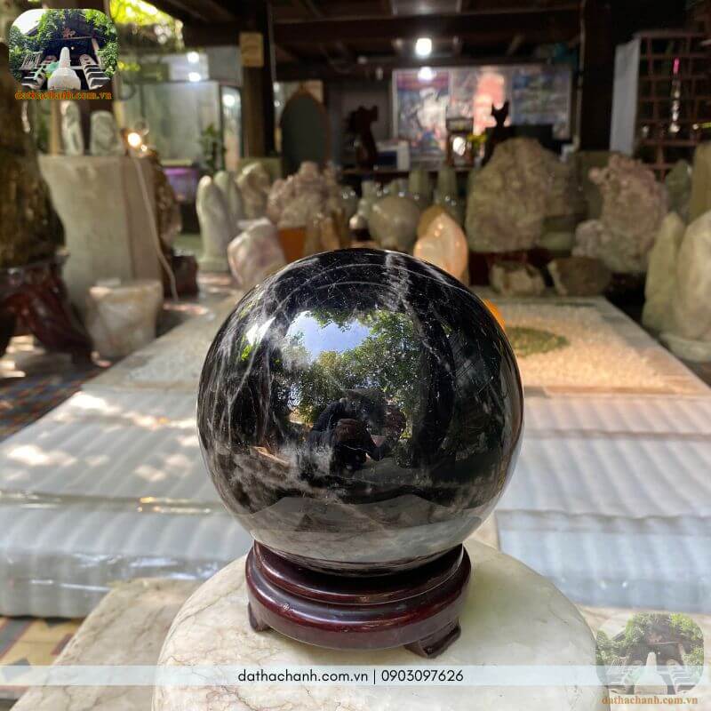 Quả cầu thạch anh đen giúp bảo vệ và ổn định khí trường 27 quả cầu thạch anh đen