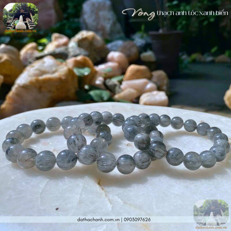 Vòng thạch anh tóc xanh biển 36 thạch anh tóc xanh biển