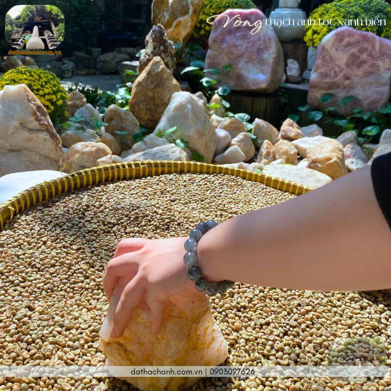 Vòng thạch anh tóc xanh biển 34 thạch anh tóc xanh biển