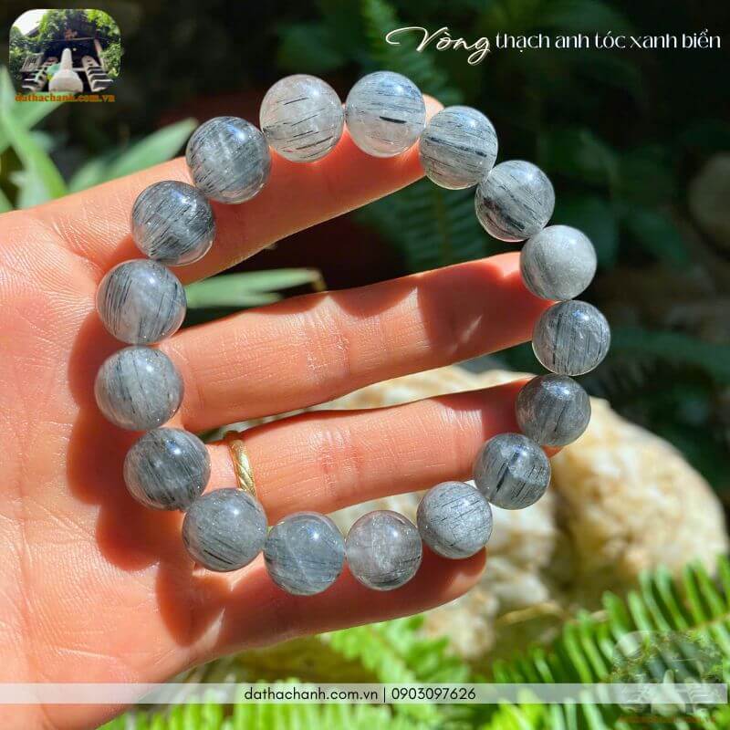 Vòng thạch anh tóc xanh biển 28 thạch anh tóc xanh biển