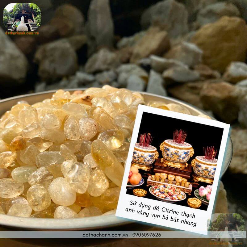 Thạch anh vàng vụn bóng tự nhiên 42 thạch anh vàng vụn