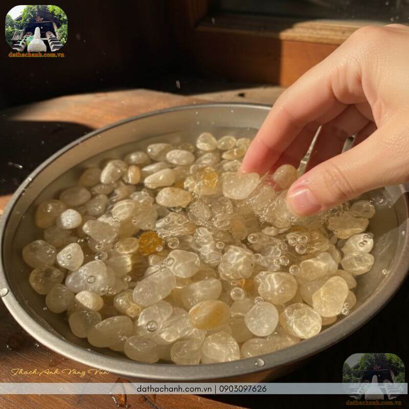 Thạch anh vàng vụn bóng tự nhiên 43 thạch anh vàng vụn