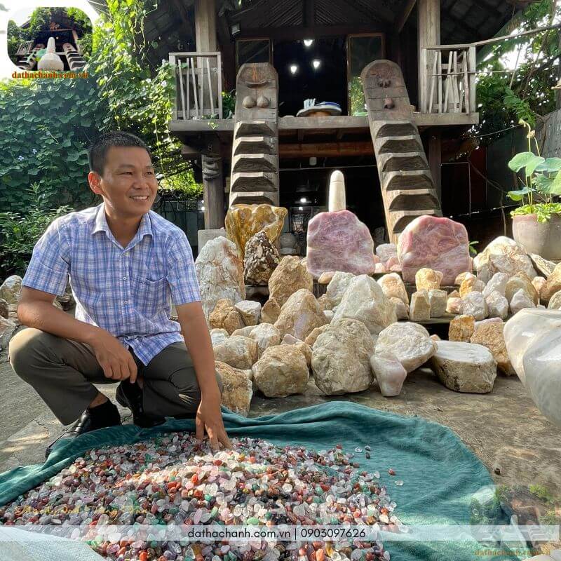 Thạch anh vàng vụn bóng tự nhiên 44 thạch anh vàng vụn