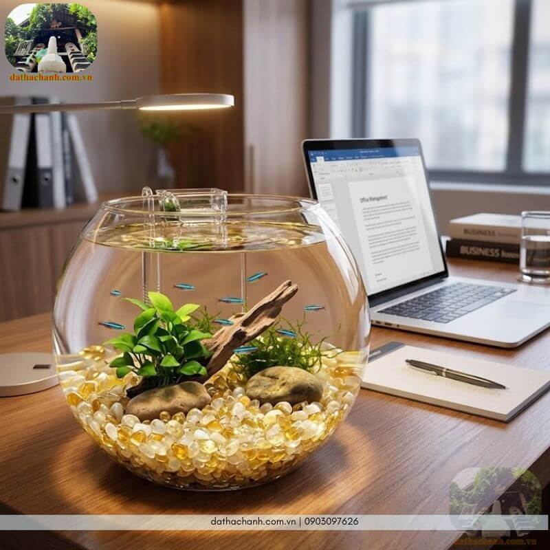 Thạch anh vàng vụn bóng tự nhiên 34 Sử dụng đá thạch anh vàng vụn bóng để rải bế cá