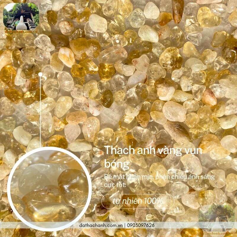 Thạch anh vàng vụn bóng tự nhiên 34 thạch anh vàng vụn
