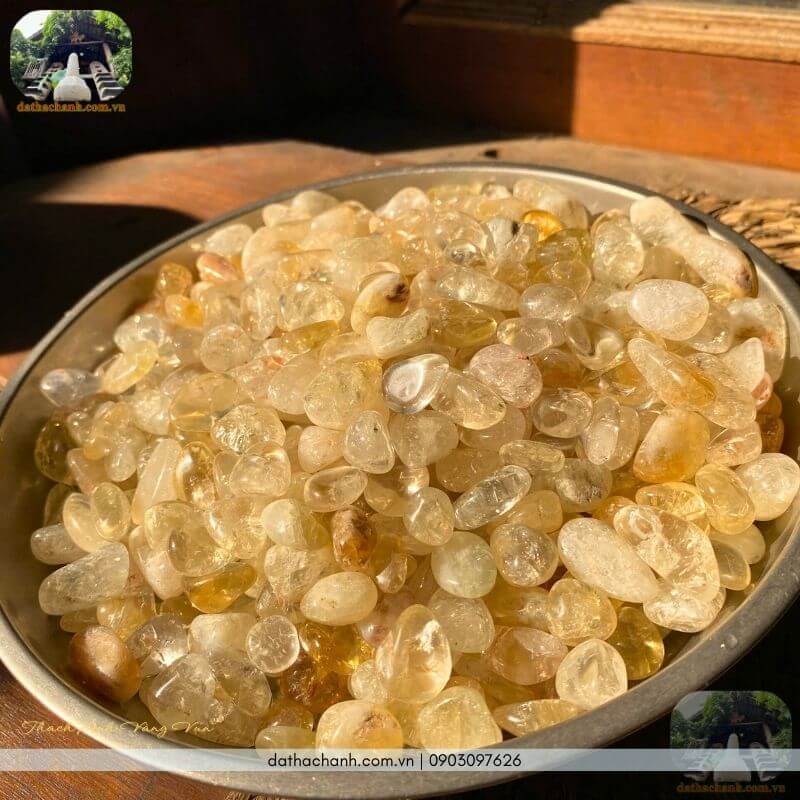 Thạch anh vàng vụn bóng tự nhiên 37 thạch anh vàng vụn