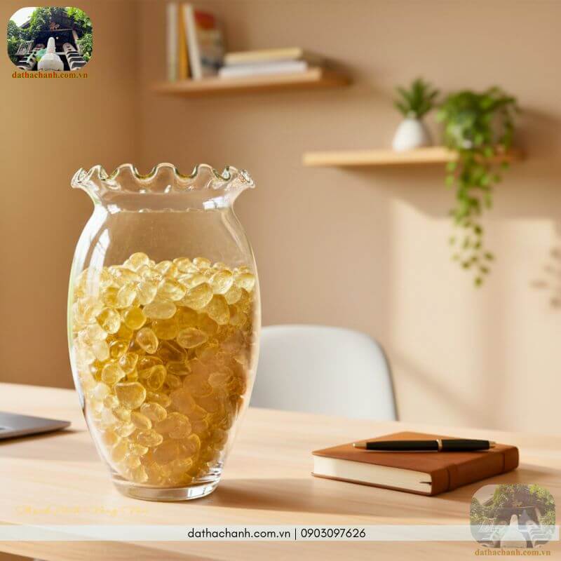 Thạch anh vàng vụn bóng tự nhiên 38 thạch anh vàng vụn