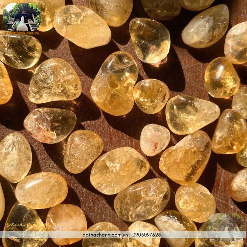 Thạch anh vàng vụn bóng tự nhiên 40 thạch anh vàng vụn