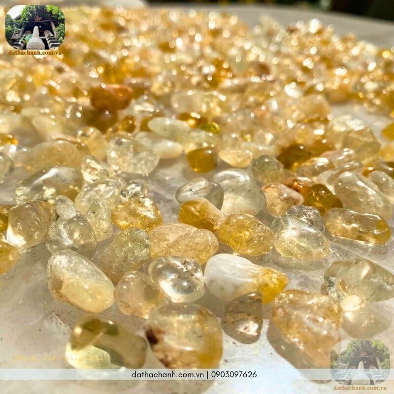 Thạch anh vàng vụn bóng tự nhiên 33 thạch anh vàng vụn