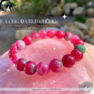 vòng đá ruby hồng mix hồ ly