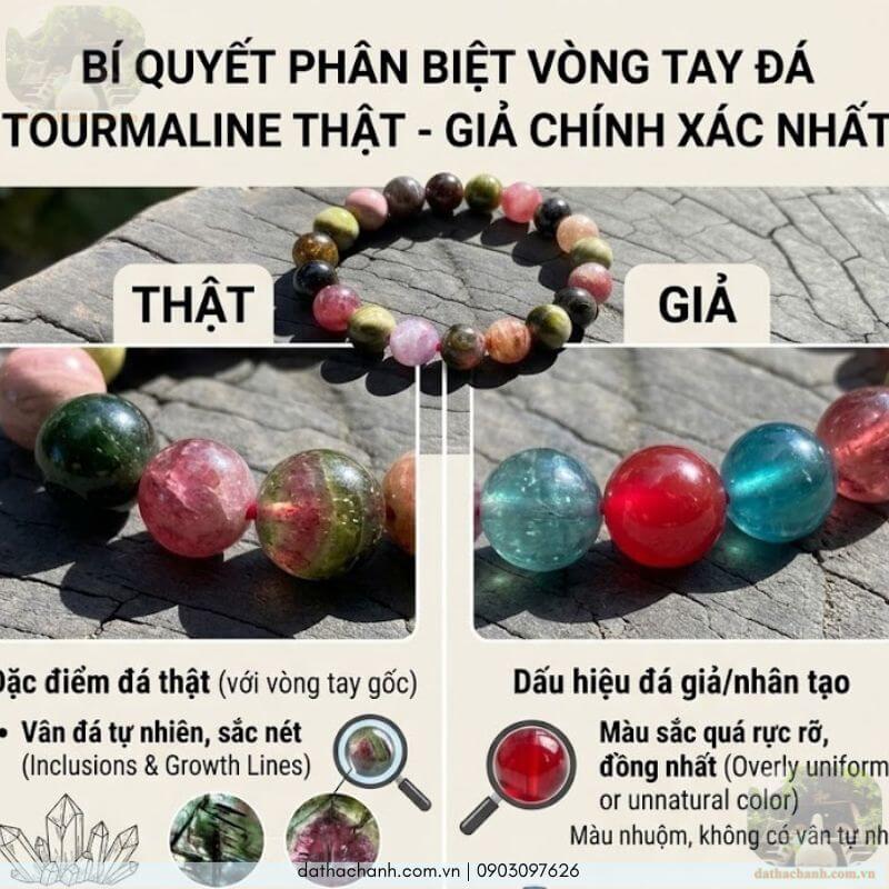 vòng tay đá tourmaline