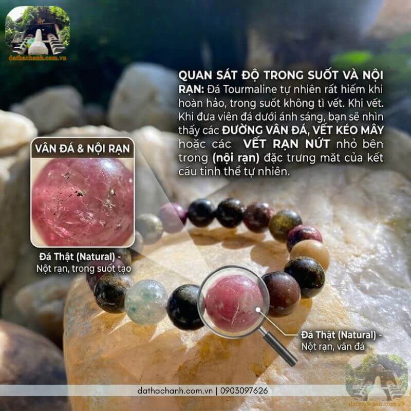 vòng tay đá tourmaline