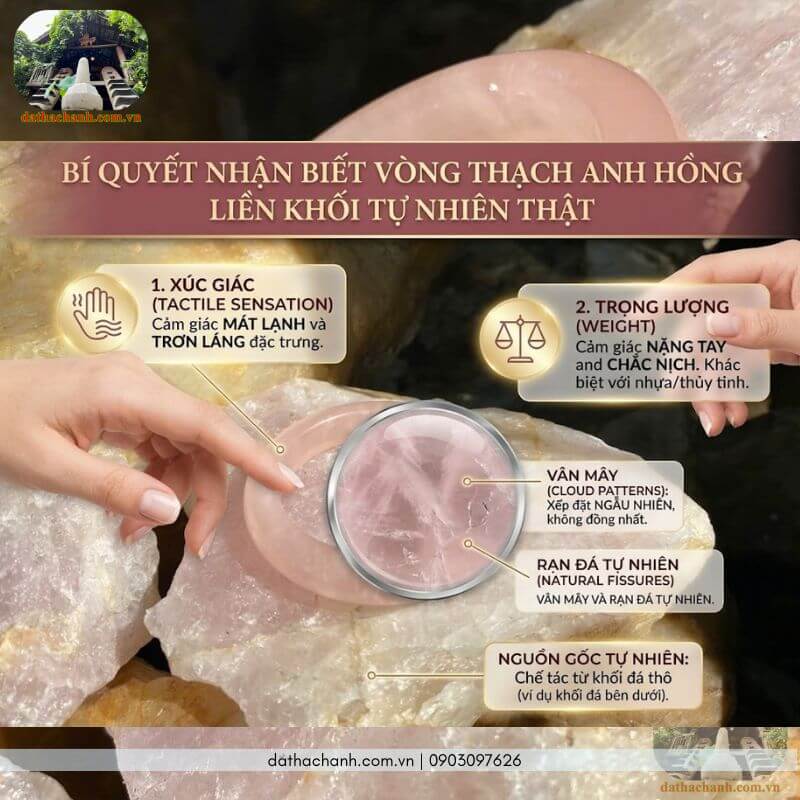 Vòng tay thạch anh hồng liền khối 23 vòng tay thạch anh hồng liền khối
