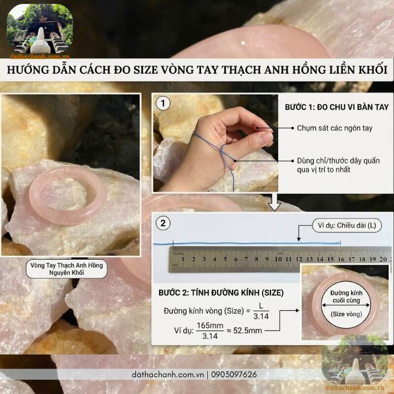 Vòng tay thạch anh hồng liền khối 26 vòng tay thạch anh hồng liền khối