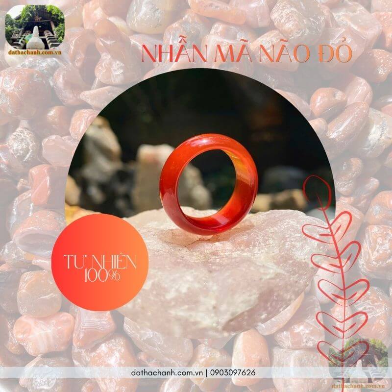 Nhẫn mã não đỏ phong thủy – Tăng vận khí, hút tài lộc 34 nhẫn mã não đỏ