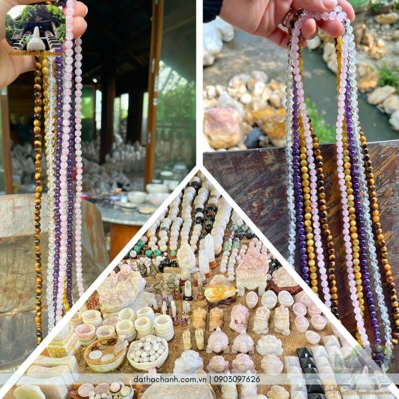 Vòng cổ đá mắt hổ 108 hạt 6.5ly tự nhiên 37 vòng cổ đá mắt hổ 108 hạt 6.5ly