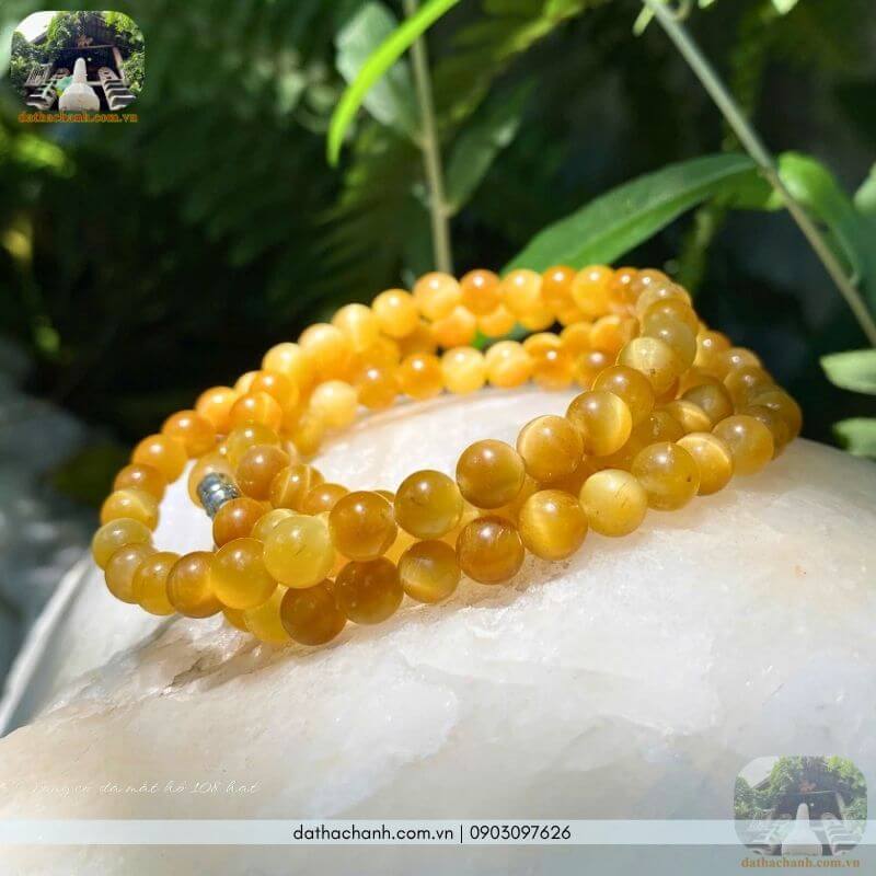Vòng cổ đá mắt hổ 108 hạt 6.5ly tự nhiên 31 vòng cổ đá mắt hổ 108 hạt 6.5ly