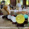 Quả cầu đá thạch anh vàng tự nhiên nguyên khối