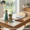 Chai đá thạch anh xanh lá vụn decor trang trí bàn làm việc, tài lộc may mắn